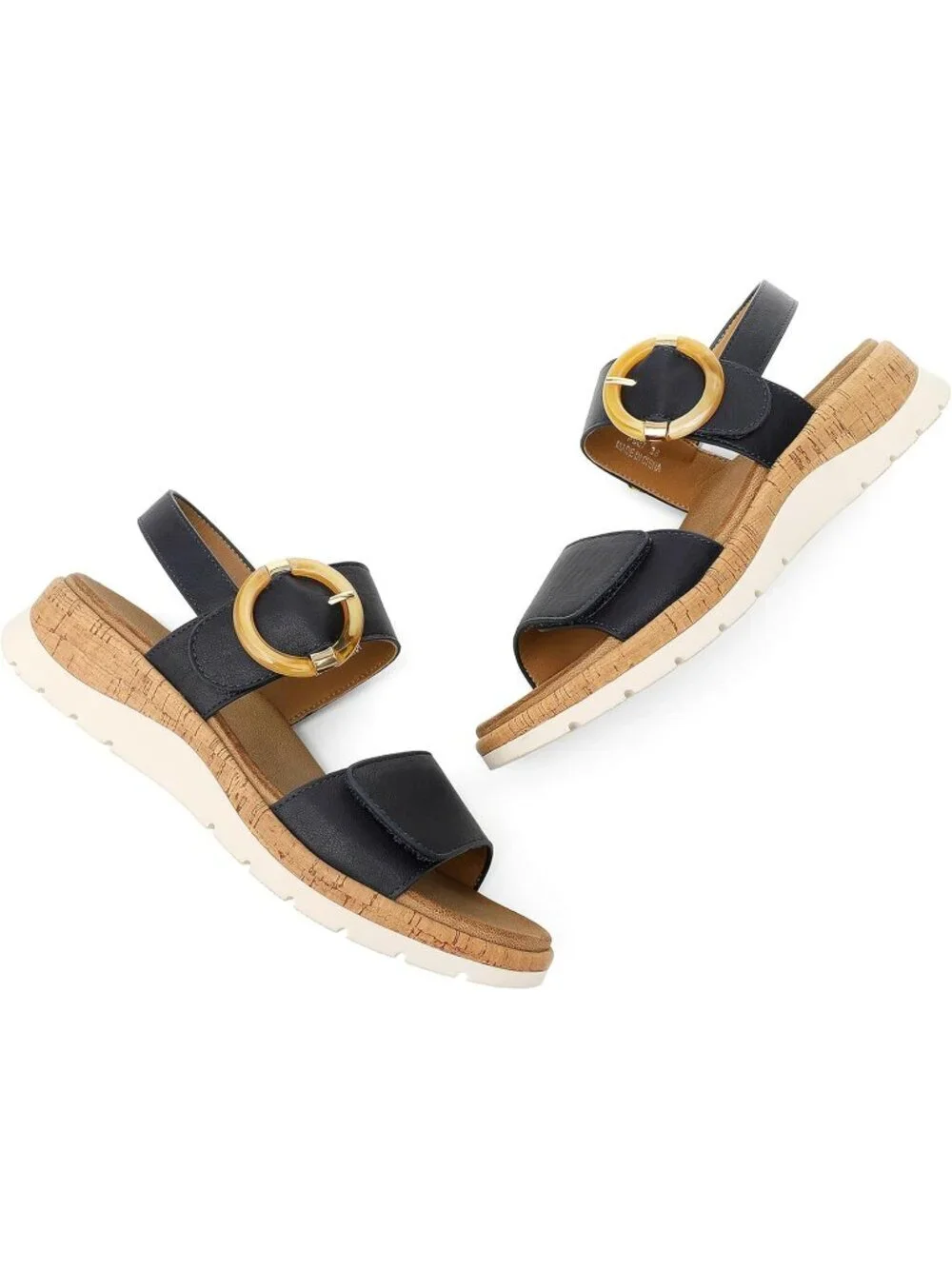 UBFEN Women's Blue Summer Open Toe Adjustable Instep and Ankle Straps Sandals